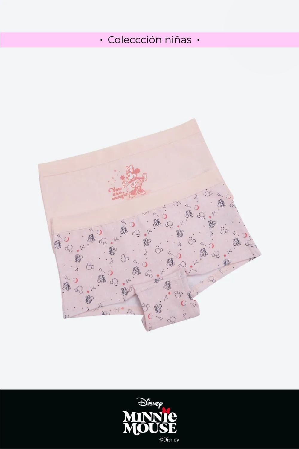 Boxer en algodon nueva coleccion disney para niñas paquete x2